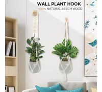 ASFASFq-Crochets Muraux en Bois pour Plantes D'Intérieur Suspendues, Support de Fleur, Cintres et Crochets pour Carillons Éoliens