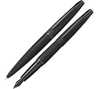 Asfasfq-Cross Atx Coffret Cadeau Stylo À Bille Et Stylo-Plume, Calibre De Trait Ou De Plume M, Couleur D'écriture Noire/Noir Brossé