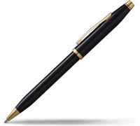 Asfasfq-Cross Century Ii Medalist Stylo À Bille Selectip Chromé Avec Bordure Dorée Réf 3304 Stylo À Bille Black Lacquer With 23ct Gold