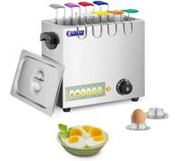 ASFASFq-Cuiseur à oeufs cuit-?ufs électrique coquetier professionnel RCEB-8T (2 600 watts, Jusqu¿à 8 ?ufs, Acier inoxydable, 8 cuillères à ?ufs, 4 coquetiers)