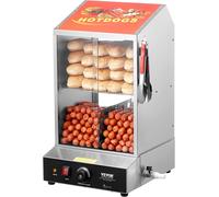 ASFASFq-Cuiseur à Vapeur Hot-Dogs, 37L, Machine à Vapeur Hot-Dogs à 2 Niveaux, température 30° à 85°, Chauffe-Petits Pains électrique avec Porte coulissante en Verre trempé, Plaque de séparation, Pin