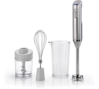 ASFASFq-Cuisinart 3-en-1 Power Hand Blender - Fouet électrique en acier inoxydable, mélangeur à bâton et carafe sans BPA de 700 ml, mini hachoir de 250 ml - Portatif, sans fil - Chargement USB, Recha