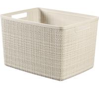 ASFASFq-CURVER Panier de Rangement Rectangulaire Jute 20L - Pour Organiser Toute la Maison - Emboîtable, Facile à Transporter - 100% recyclé - 36,2 x 28,2 x 23 cm - Blanc cassé