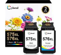 ASFASFq-Cyloral PG-575XL CL-576XL Noir et Couleur pour Pixma TR4750i TR4751i TR4755i TR4756i TS3550i TS3551i TS3750i TS3751i TS3752i Cartouche d'encre Remplacement pour Canon Cartouche 575 576 Imprim