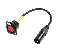 ASFASFq-D-Typ XLR weibliche Panel Mount auf XLR Stecker Pass durch Kabel, 3-Pin Mic XLR Feed/Pass Thru Converter Kompatibel mit Mikrofon - 30cm/11.8inch 1PC (Buchse auf Stecker)