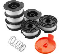 ASFASFq-Dalephoric 6 Pièces Bobine Fil Coupe Bordure, Compatible avec Black et Decker Débroussailleuse, Ligne de Bobines de Rechange avec 1 Couvercle et 1 Ressort, Longueur du Fil 9,14 m, Diamètre 1,