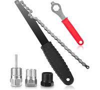 Asfasfq-Démonte Cassette Vélo Chain,5 Pièces Whip Outil De Retrait De Roue Libre Kit D'outils De Chaîne De Vélo Avec Fouet À Chaîne Outils Demonte Cassette Vélo Kit Pour Cassettes 7 8 9 10 11 Vitesse