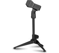 ASFASFq-Depusheng support de micro de bureau pliable à angle réglable dessus de table pliable support de montage de microphone support de support en plastique noir