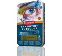 Asfasfq-Derwent Graphitint - Boîte De 6 Craies Graphite Colorées Aquarellables Au Format Xl (60 Mm), Pour Croquis / Dessin / Marques Expressives, Qualité Professionnelle, 2306175