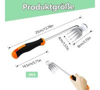 ASFASFq-Désherbeur Manuel, 2 Pcs Désherbeur Manuel en Acier Inoxydable, Arrache Mauvaise Herbes Jardinage avec Poignée, Extérieur Décoration Extracteur de Désherbage, pour Les Pelouses, Les Jardins