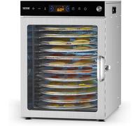 Asfasfq-Déshydrateur Alimentaire Rotatif, 12 Plateaux En Acier Inox, Séchoir Électrique Aliments 800 W, Température Réglable, Minuterie 24 H, Pour Viande, Fruits, Légumes, Herbes, Friandises Pour Chi