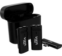 ASFASFq-Deux microphones ENC sans fil avec pince, boîtier de charge et batterie 10 h. Type Lavalier avec annulation de bruit USB-C et Lightning, micro à rabat Podcast Vlogs Influencer Noir