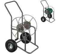 ASFASFq-Dévidoir Tuyau d'arrosage, Connexion 3/4¿¿, Jusqu¿à 80 m de Tuyau, 2 Roues en Caoutchouc, métal, Brun