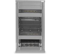 ASFASFq-DIGITUS 10-Pouces Set - Armoire réseau 12 UH Soho-Series Noir - Tablette - Bâti de Prises - Panneau de Brassage 8 Ports - Commutateur Gigabit 8 Ports