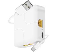 ASFASFq-Distributeur Ethernet 1 en 4, commutateur Adaptateur réseau Haute Vitesse 1000Mbps avec Cordon d'alimentation USB, Mise en réseau simultanée de Quatre appareils, pour câbles Cat 5/5e/6/7/8