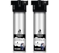 ASFASFq-DOUBLE D T9451 Cartouches d'encre compatibles avec Epson T9451 T9452 T9453 T9454 Work pour Epson WorkForce Pro WF-C5710DWF WF-C5790DWF WF-C5210DW WF-C5290DW WF-C5710 WF-C5790 (T9451-2BK)