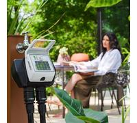 ASFASFq-Dual myAquaSolar, programmateur arrosage Automatique à Deux Voies avec Panneau photovoltaïque