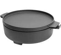 ASFASFq-Duo Dutch Oven Set d'accessoires pour barbecue Weber 47 cm et 57 cm Kettle au charbon de bois, cocotte en fonte 2 en 1, pour système gourmet Weber BBQ et la plupart des barbecues à gaz,