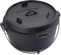 Asfasfq-Dutch Oven Bbq Casserole Env. 8 L, Déjà Cuite - Preseasoned, Couvercle Avec Anse En Acier Inoxydable Utilisable Comme Poêle, Marmite À Griller Pour L'extérieur, Big-Edition, Fonte