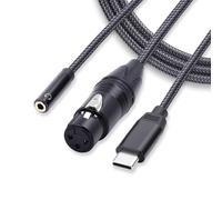 ASFASFq-Duttek USB C mâle à 3.5mm femelle Jack & XLR femelle câble Audio 1M(3FT),2 en 1 USB C câble Audio est conçu pour connecter des microphones pour l¿enregistrement Audio en studio et la transmis