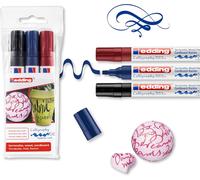 Asfasfq-Edding 1455 Set De 3 Feutres De Calligraphie Largeur De Trait : 1- 5 Mm Assorties