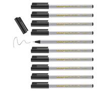Asfasfq-Edding 89 Feutre Fin - Noir - 10 Stylos - Pointe Ronde Extra-Fine,3 Mm - Feutre Fin Pour Une Écriture Fine Et Précise, Pour Souligner, Dessiner - Pour Le Bureau, L'école Et La Maison