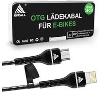 Asfasfq-Efeall E-Bike Câble De Charge Pour Lightning/Usb C Pour Bosch Intuvia,Kiox,Nyon(Ancien), Micro-Usb Vers Iphone Lightning/Usb C Câble Chargeur Pour Compteurs De Vélo,35cm Fonction Otc Ebike Câ
