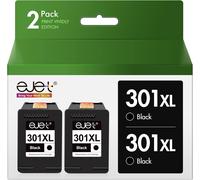 ASFASFq-ejet 301XL Remanufacturées Cartouches d'encre Remplacement pour HP 301 XL (Noir, 2-Pack) pour Envy 4500 5530 4507 Deskjet 1000 1050 1510 1512 2540 2050 2050A 2510 3050 Officejet 2620 2622 463