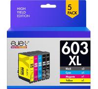 ASFASFq-ejet 603XL Multipack Cartouches d'encre Remplacement pour Epson 603 XL pour Expression Home XP-2100 XP-4100 XP-4105 XP-2105 XP-3100 XP-3105 Workforce WF-2850 WF-2810 (Noir Cyan Magenta Jaune,