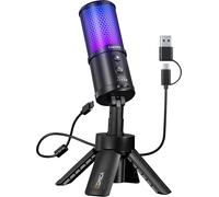 ASFASFq-Ejoy UNI S USB Gaming Microphone for PC, RGB Cardioid Condenser Mic with Tripod Stand, 48kHz/24bit, Noise Cancellation, Streaming Mic for Recording, Podcast, Twitch, Discord, Computer, PS5, P