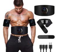 Asfasfq-Electrostimulateur Musculaire, Ceinture Abdominale Ems Appareil Pas Besoin De Feuilles De Gel Usb Charge Femme Homme Entraînement Pour Abdomen/Bras/Jambes Ajout De Ceinture D'extension