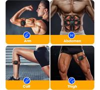 Asfasfq-Electrostimulateur Musculaire, Ems Ceinture Abdominale Electrostimulation¿Usb Rechargeable Appareil Abdominal Abs Stimulateur Musculaire Pour Femme Homme Pour Abdomen/Bras/Jambes¿8 Modes 19 N