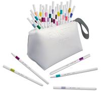 Asfasfq-Emott - Uni-Ball - Uni Mitsubishi Pencil - Trousse 40 Feutres Emott - Pour Écrire, Dessiner, Tracer Avec Style ! - Pointe Fine 0,4 Mm - 40 Couleurs