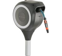 ASFASFq-Enrouleur de Tuyau sur Pic Rollup M (Blanc) ¿ Longueur 20m ¿ Ø13mm ¿ Garantie 5 Ans ¿ Dévidoir pivotant à 360° ¿ Kit Complet avec Lance, raccord, Tuyau et pic métallique (18616-20)