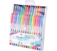 Asfasfq-Exerz 30pcs Stylos À Gel En Couleur Dans Un Portefeuille En Plastique, Stylo À Bille À L'encre Fine, Comprend Des Stylos Des Pailletées, Néons, Métalliques Et Classiques