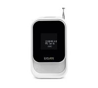ASFASFq-Explore Scientific BCR2001 Radio-réveil Haut-Parleur avec Fonction Dab+, Bluetooth, Prise USB, Batterie Rechargeable, Blanc
