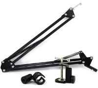 ASFASFq-Extendable Recording Microphone Holder Microphone Suspension Boom Scissor Arm Stand for Radio Broadcast Professional Stage Microphone Arm Holder