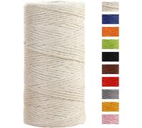 ASFASFq-Ficelle Jute 2mm x 100m Ficelle de Jardin Cordelette Jute Corde Naturel Chanvre Ficelles de Jardinage pour Emballage de Décoration Cadeau, Bricolage d'art Créatif, Mariage (Blanc)