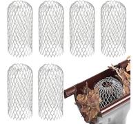 ASFASFq-Filtre Gouttière, Crapaudine de Gouttière en Aluminium, Filtre Anti Feuille, Extensible Tamis de Filtre, Métal Gardes De Gouttière pour Maison, Avant-toit, Fossé, Égout, 6 pc