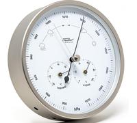 ASFASFq-Fischer 1602-01 Station météo intérieure et extérieure - 160mm thermomètre, baromètre, hygromètre en acier inoxydable Made in Germany