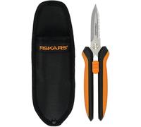 ASFASFq-Fiskars Cisaille de Jardin Polyvalente, Longueur : 20,6 cm, Lames en Acier Inoxydable/Poignées en Plastique, Noir/Orange, Solid, SP-320, 1063328