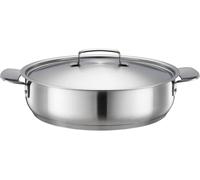 Asfasfq-Fiskars Sauteuse Avec Couvercle, Ø 28 Cm, Anti-Adhésive, Convient Pour Toutes Les Cuisinières, Inox Recyclé, All Steel, Argenté, 1064749