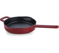 Asfasfq-Fissler Collection Moments Poêle En Fonte Émaillée (26 Cm), Anti-Adhésive, À Bord Haut, Avec Bords Verseurs, ?Illet De Suspension, Sans Pfas/Ptfe, Compatible Induction, Rouge Bordeaux