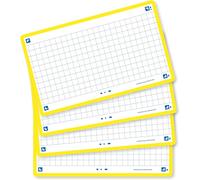Asfasfq-Flash 2.0 - 80 Fiches Bristol Flash Cards 7,5 X 12,5cm Petits Carreaux Cadre Jaune