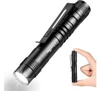 Asfasfq-Flintronic Mini Lampe De Poche Led, 9cm Aluminium Lampe Torche Led Avec Clip, 200 Lumens Stylo Lampe De Poche Portable Étanche Torche Pour Bricolage, Travail, 1*Aaa Piles (Non Incluses)