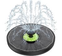 ASFASFq-Fontaine Solaire Extérieur, 3.5W Flottante Pompe Bassin Solaire, 2025 Fontaine Solaire Verre avec 7 Buses & 4 Tiges Fixes pour Bain d'oiseaux Aquarium Jardin (Noir)