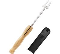 ASFASFq-Fourchettes pour barbecue,1pcs brochettes extensibles pour barbecue, Longue poignée en bois En acier inoxydable,Télescopiques extensibles,Pour barbecue, feu de camp et camping