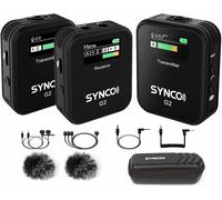 ASFASFq-G2(A2) Système de Microphone sans Fil 1-Trigger-2 2.4G avec 1 récepteur + 2 émetteurs + 2 Microphones Lavalier Portée de Transmission de 150 m