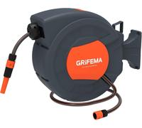 ASFASFq-G301-15, Enrouleur Tuyau Arrosage Mural 15m+1.5m, Rotation à 180 °, Complet avec Pistolet, Raccords, Tuyau et Support Mural