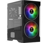 ASFASFq-GAMDIAS PC Gamer Boitier, Boîtiers Gaming ATX Moyen Tour Vide, Airflow Case, 2 Ventilateurs ARGB de 200 mm Intégrés, Fenêtre en Verre Trempé, Noir